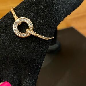 Rose Gold Plated Rhinestone Adjustable Bracelet